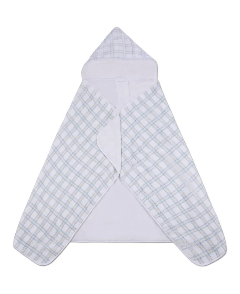 MeMoi Boys Cozy Plaid Hooded Cotton-Lined Terry Towel