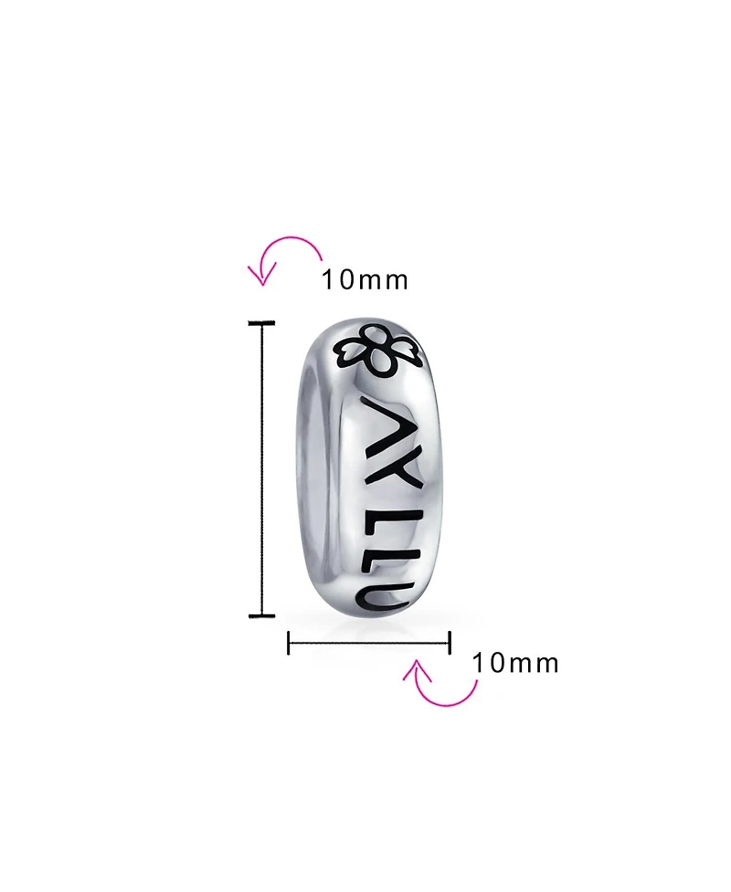 Bling Jewelry European Bracelet .925 Silver Amulet Talisman Inspirational Symbol Love Luck Unity Rubber Center Spacer Bead Charm