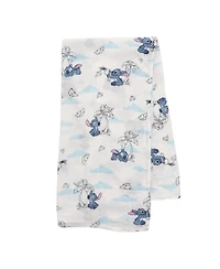 Lambs & Ivy Baby Disney Stitch Luxury Muslin Swaddle Blanket & Plush Toy Gift Set
