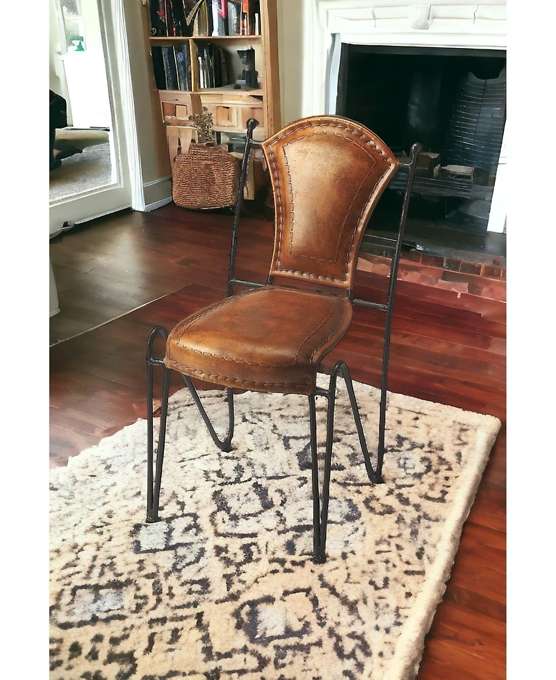 Modern Faux Leather Upholstered Side Chair for Home or Workspace