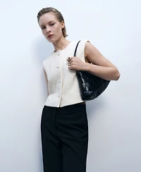 Mango Women's Tweed Buttons Vest