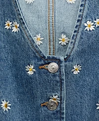 Mango Women's Embroidered Floral Crop Vest
