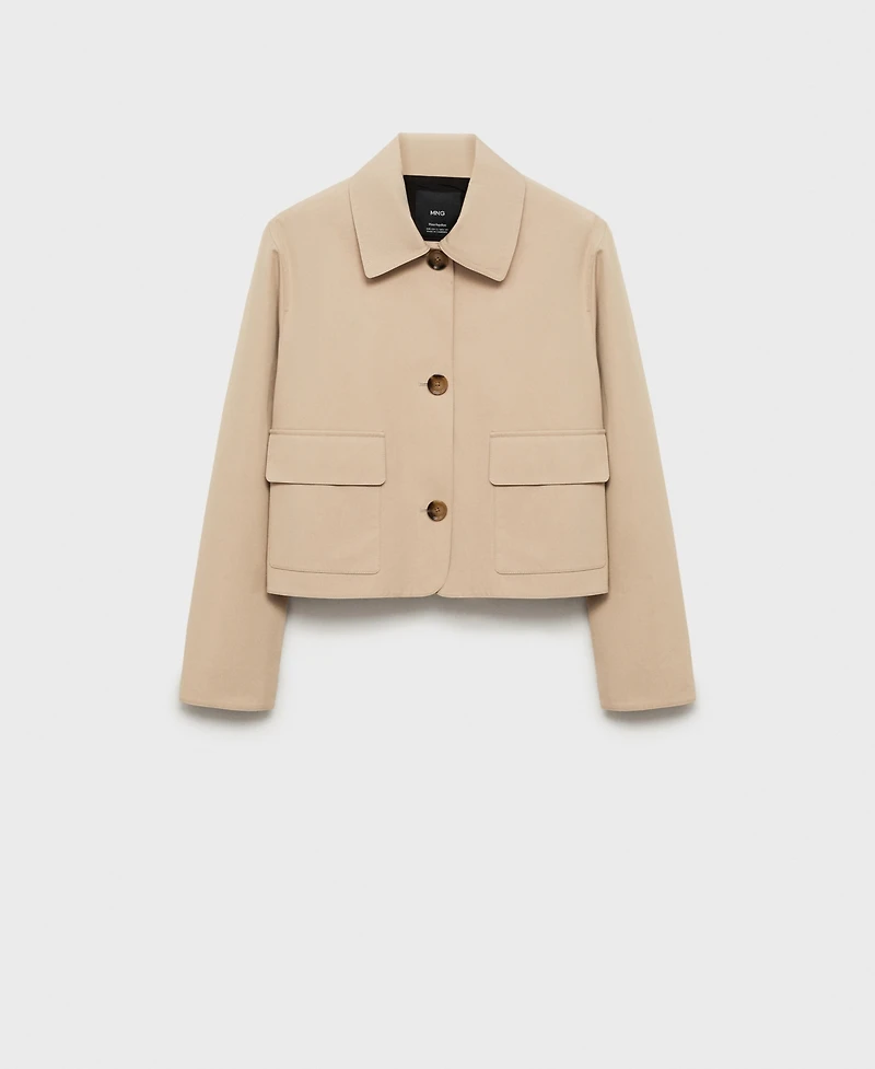 Mango Women's Pockets Cotton Jacket