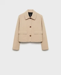 Mango Women's Pockets Cotton Jacket