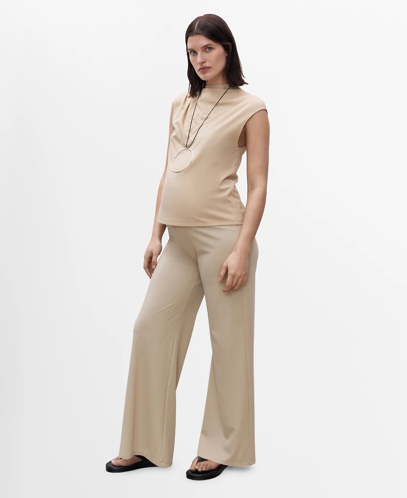 Mango Women's Fine-Knit Wide Leg Trousers