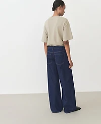 Mango Women's Low-Rise Wide Leg Jeans