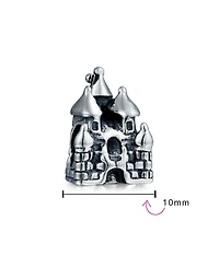 Bling Jewelry Fairytale Fairy Princess Castle Charm Bead Oxidized .925 Sterling Silver
