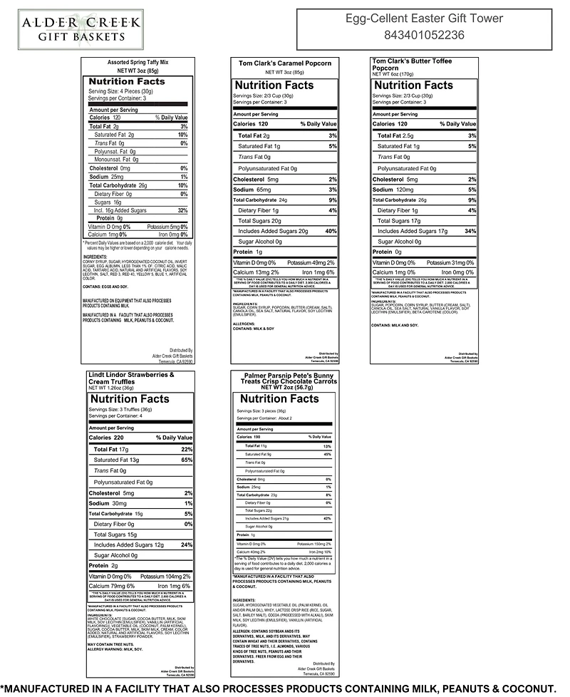Alder Creek Gift Baskets Egg-cellent Candy and Treats Easter Tower Gift Set, 6 Piece