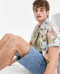 Sun Stone Mens Duke Floral Print Shirt Surf Club Graphic T Shirt Denim Shorts Exclusively At Macys