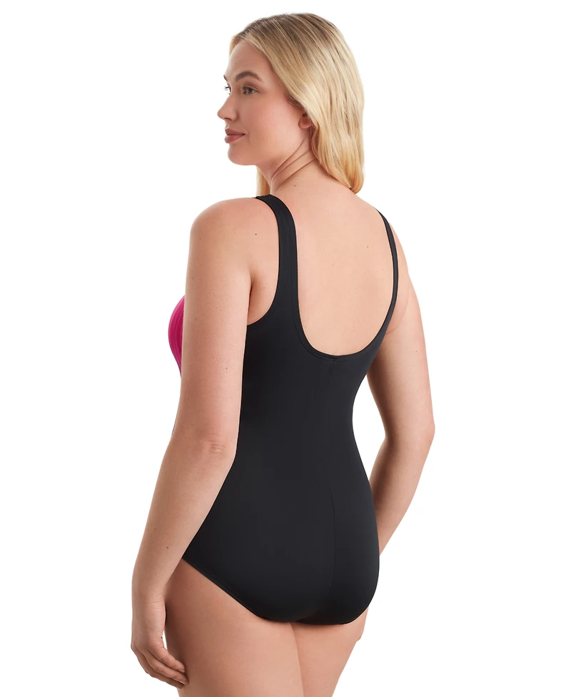 ShapeSolver Sport by Mimi Flamingo Women's Linked Up High-Neck Swimsuit