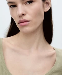 Mango Women's Knitted Ribbed Sweater