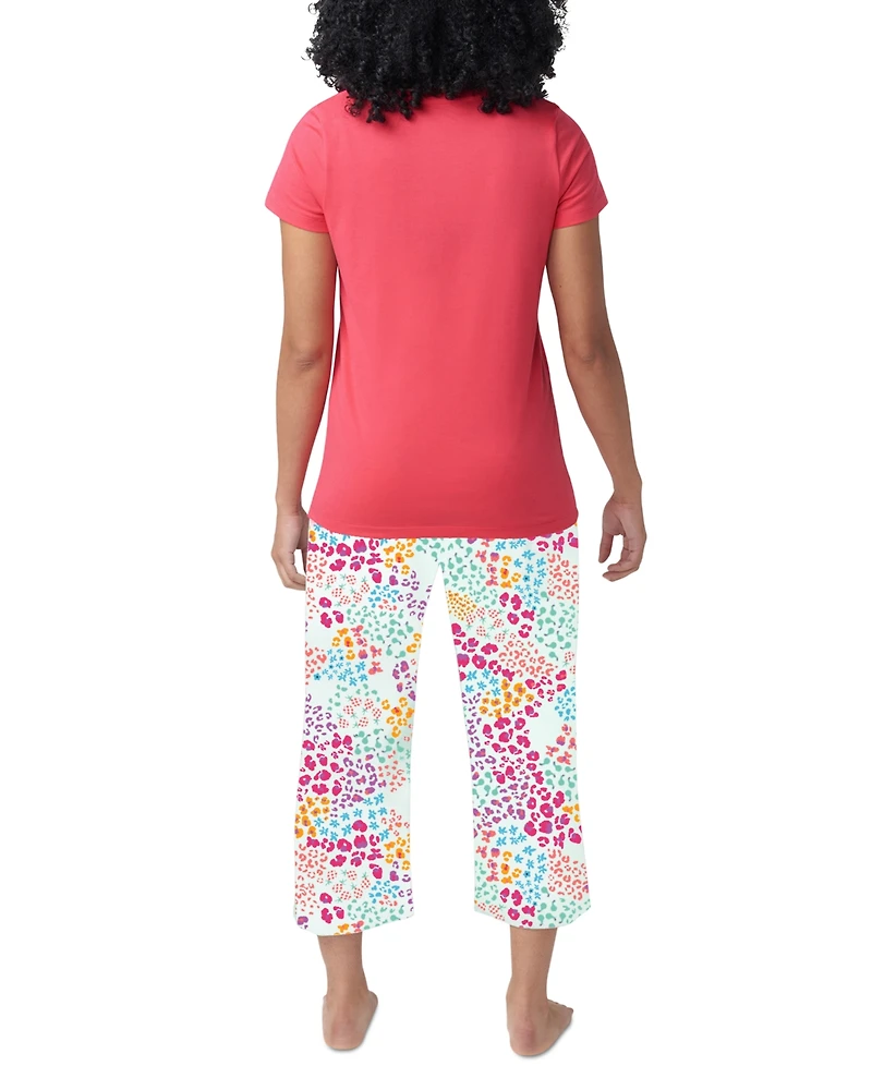 Hue Women's Printed Short-Sleeve Capri Pajama Set