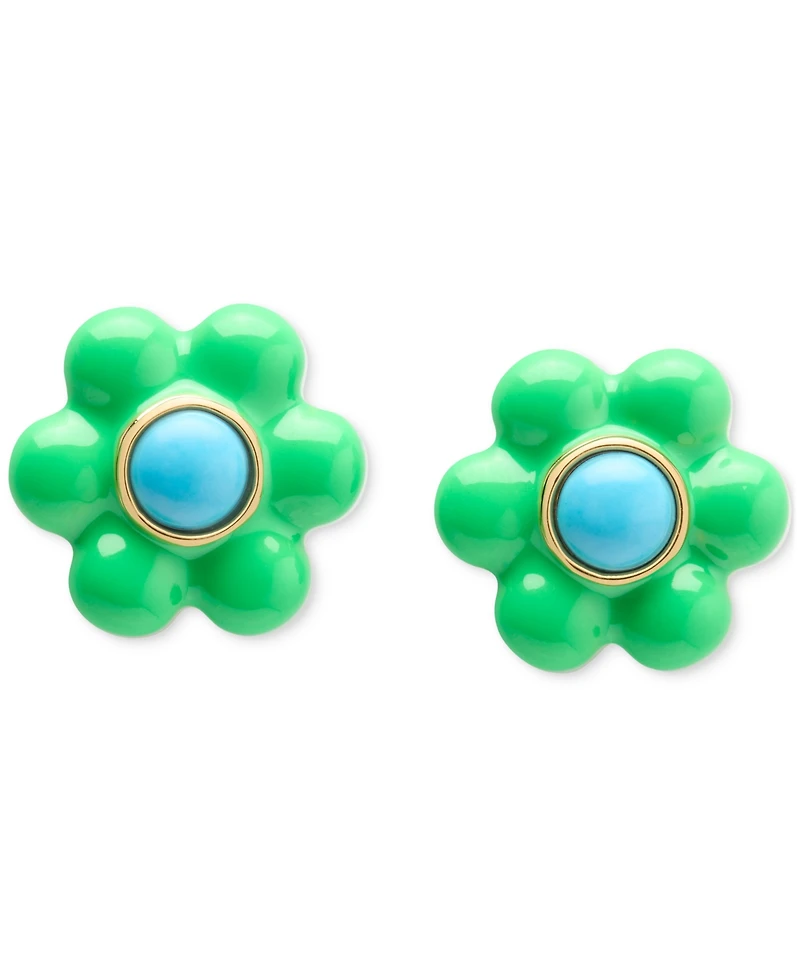 kate spade new york Gold-Tone Petal Puff Floral Stud Earrings