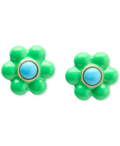 kate spade new york Gold-Tone Petal Puff Floral Stud Earrings