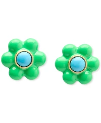 kate spade new york Gold-Tone Petal Puff Floral Stud Earrings