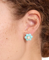 kate spade new york Gold-Tone Petal Puff Floral Stud Earrings
