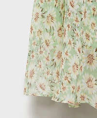 Mango Women's Long Flared Floral Skirt