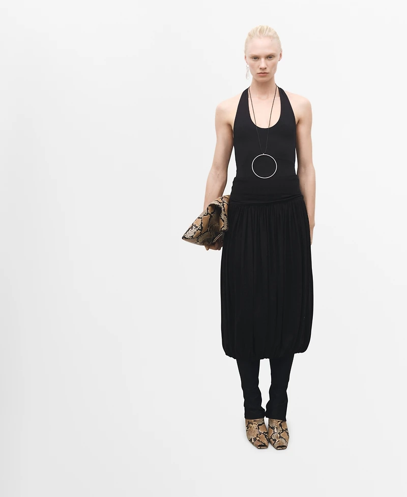 Mango Women's Balloon-Effect Midi-Skirt