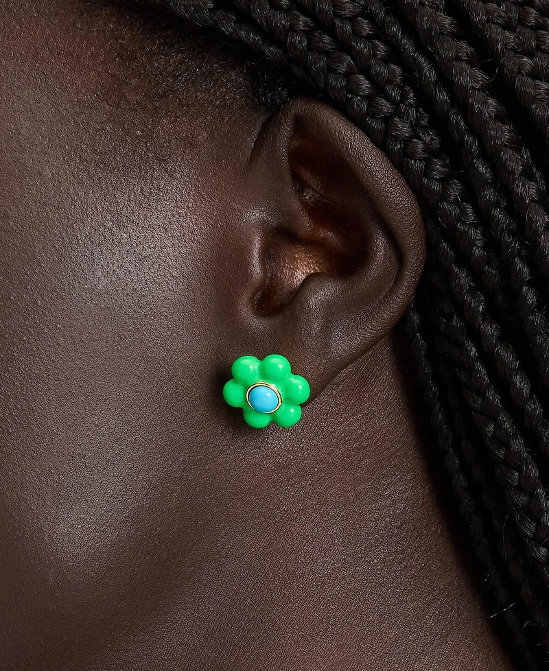 kate spade new york Gold-Tone Petal Puff Floral Stud Earrings