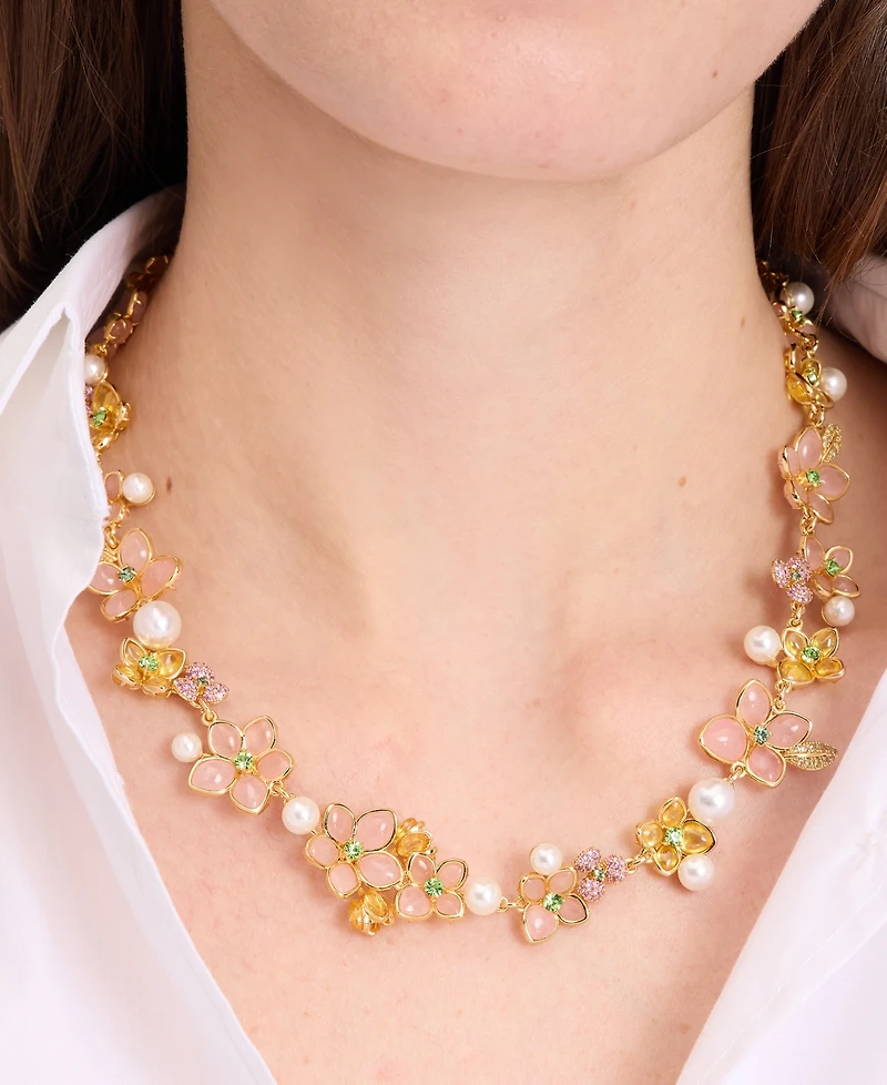 kate spade new york Gold-Tone Pastel Petals All-Around Necklace, 16-1/2" + 3" extender