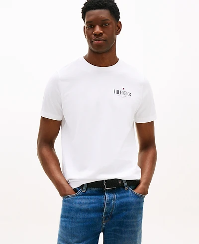 Tommy Hilfiger Men's Relaxed Fit Short Sleeve Crewneck Stack Logo T-Shirt
