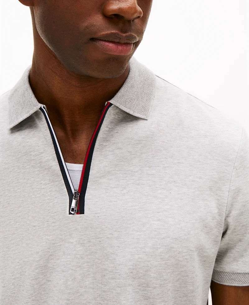 Tommy Hilfiger Men's Regular-Fit Interlock Zip Polo Shirt