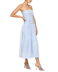 Line & Dot Women's Darra Striped Strapless Midi Dress