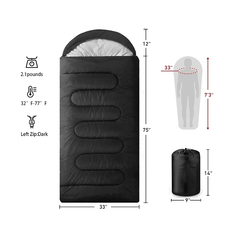 Sleeping Bags Adults Backpacking Lightweight Waterproof Cold Weather Bag Blue