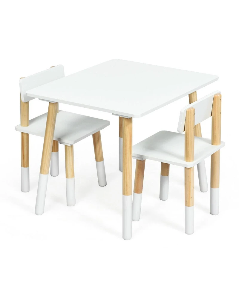 Kids Wooden Table and 2 Chairs Set