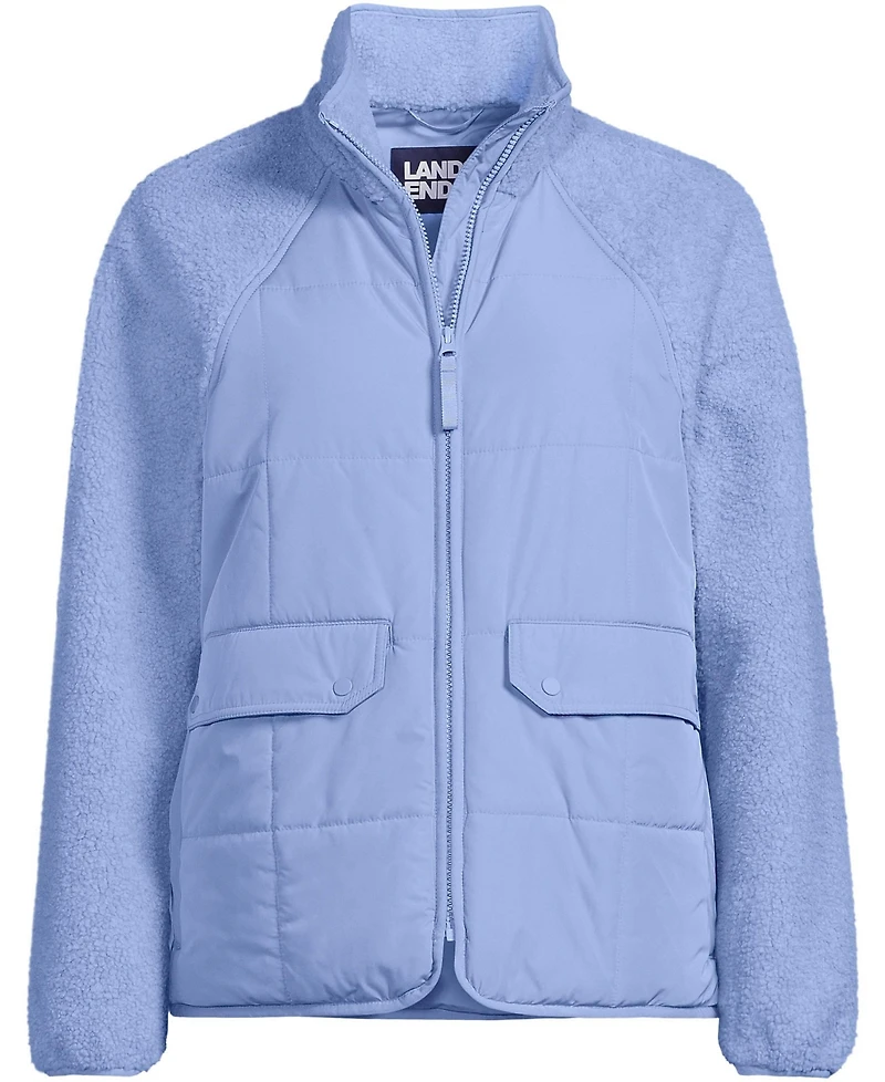 Lands' End Women's Mixed Media High Pile Fleece Jacket