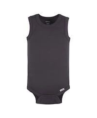 Gerber Baby Boys 5-Pack Sleeveless Onesies Bodysuits, Blue Stripe, 0-3 Months