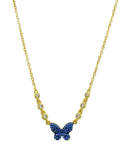 Lily Nily Girls Sapphire Butterfly Necklace in 18K Gold over Sterling Silver