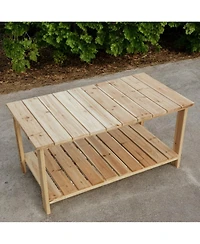 Outdoor Solid Wood Coffee Table – Modern Design for Patio & Garden