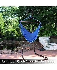 Caribbean Style Extra Large Hanging Rope Hammock Chair Swing for Backyard and Patio