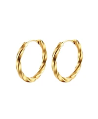 Twisted Hoop Stainless Steel Earrings