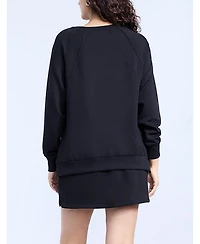 Motherhood Maternity Long Sleeve With Side Slits Scuba Raglan Top