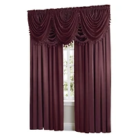 Kate Aurora 9 Piece Rod Pocket Semi Sheer Burgundy Window Curtains & Tasseled Valance Set