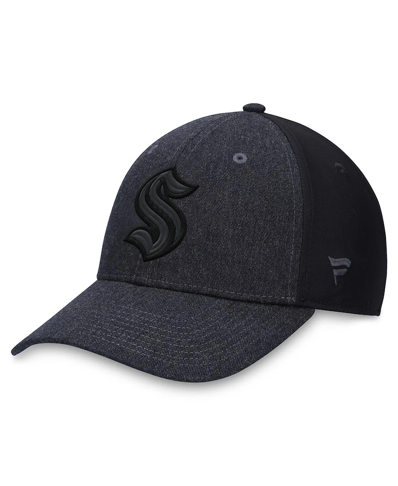 Fanatics Men's Black Seattle Kraken Tonal Flex Hat