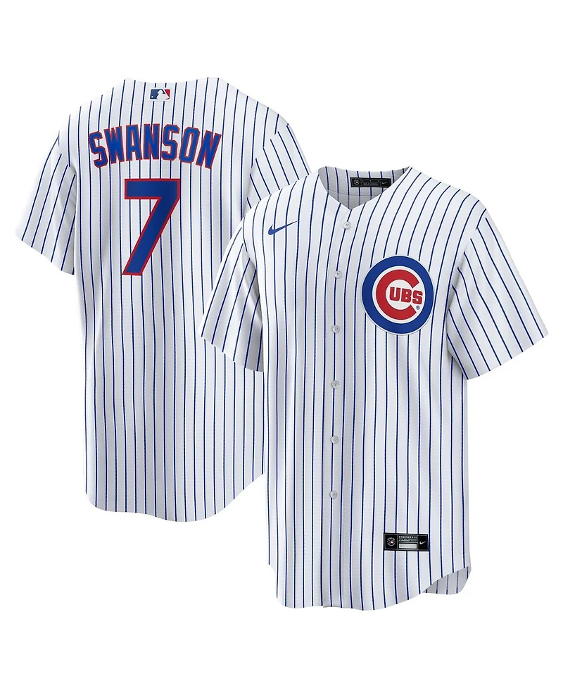 Nike Men's Dansby Swanson White Chicago Cubs Replica Player Jersey