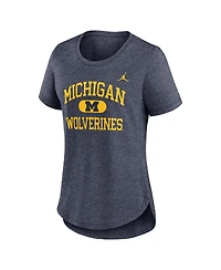 Jordan Women's Heather Navy Michigan Wolverines University Classic Tri-Blend T-Shirt