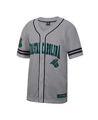 Colosseum Men's Gray Coastal Carolina Chanticleers Free Spirited Baseball Jersey