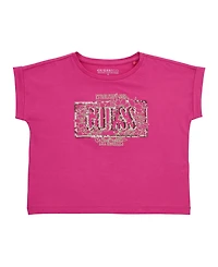 Guess Big Girls Midi Short Roll Cuff Sleeve T-Shirt