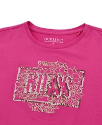 Guess Big Girls Midi Short Roll Cuff Sleeve T-Shirt