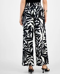 I.n.c. International Concepts Petite Printed Linen-Blend Wide-Leg Pants, Exclusively at Macy's
