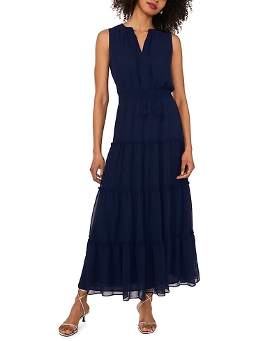 1.state Women's Split-Neck Sleeveless Maxi Dress