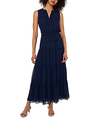 1.state Women's Split-Neck Sleeveless Maxi Dress