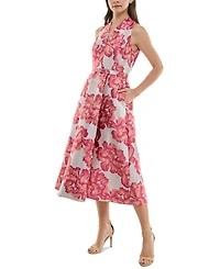 Taylor Women's Floral-Print Structured A-Line Dress