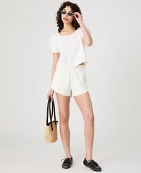 French Connection Women's Eyelet Ruffle-Hem Shorts