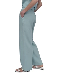 Dkny Jeans Petite Cotton High-Rise Smocked-Waist Pants