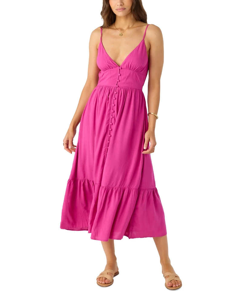 O'Neill Juniors' Pilar Woven Sleeveless Tiered Midi Dress